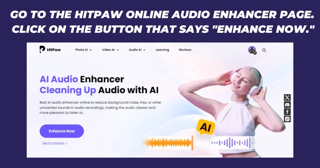 Go to the HitPaw Online Audio Enhancer page