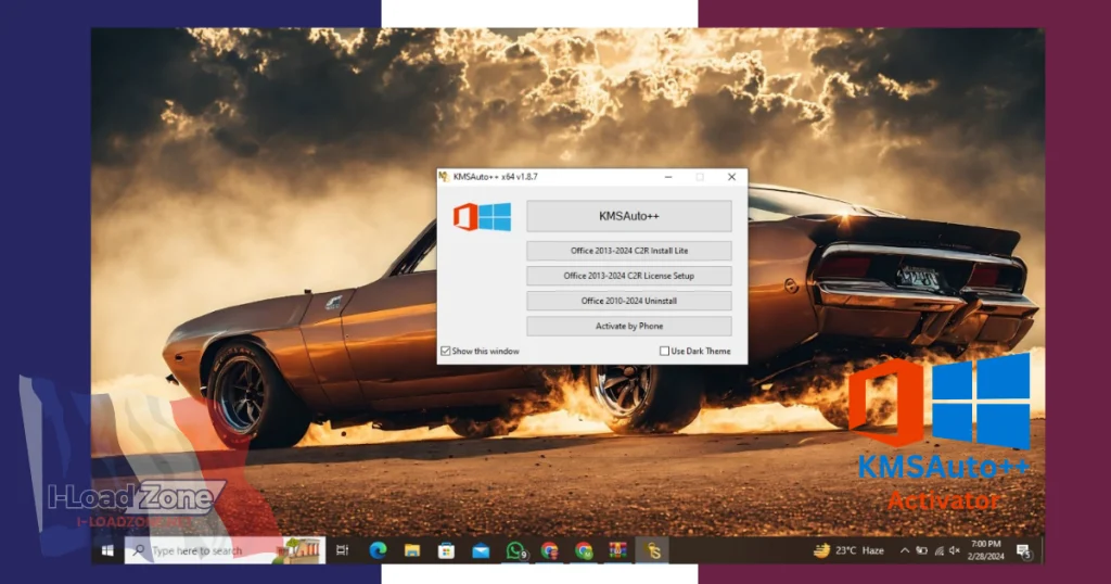in this image show KMSAuto++ interface latest version 