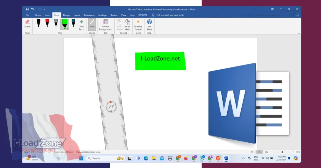 In this image show Draw Tool Bar show of Microsoft Word