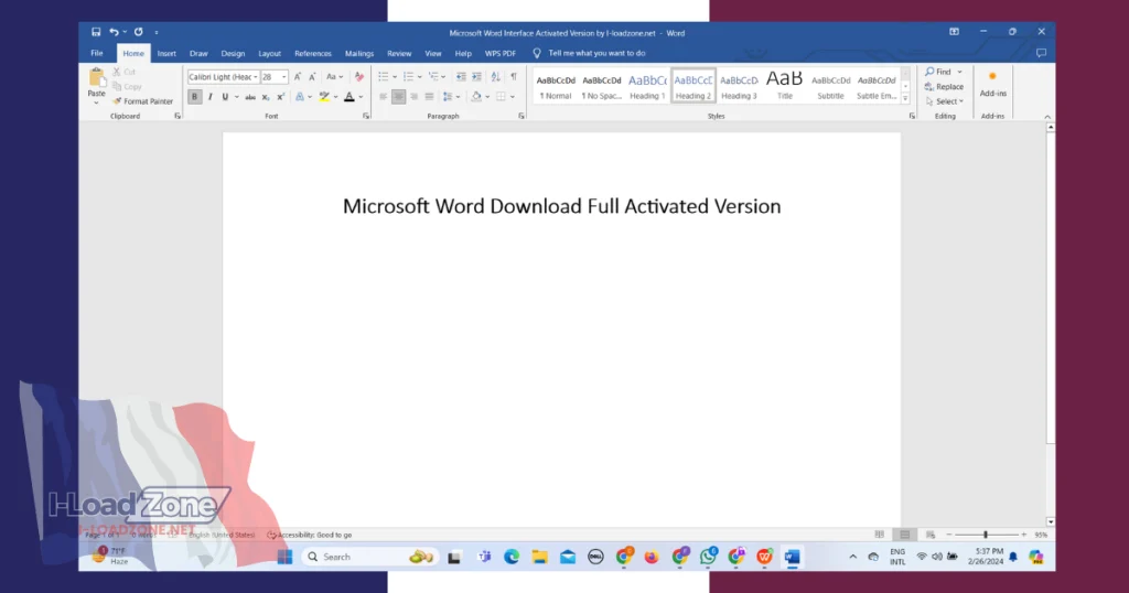 In this image Interface Microsoft Word Latest Version