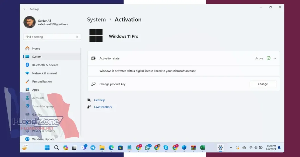 in this picture Windows 11 activation proof 