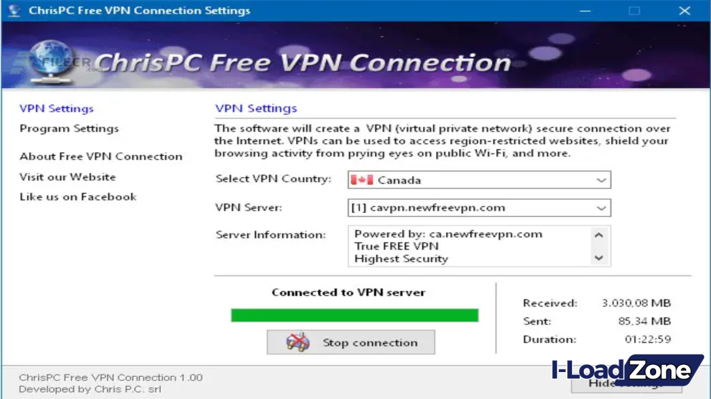 ChrisPC Free VPN Connection Download Free